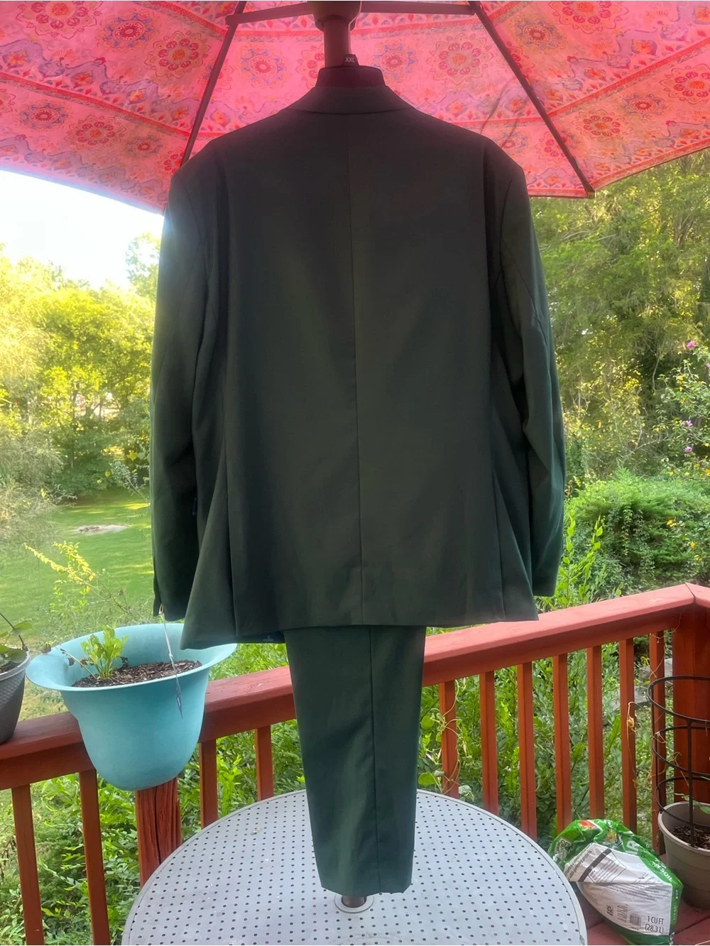 OppoSuits Green Men's Two-Piece Suit Jacket 48 pants 41x32